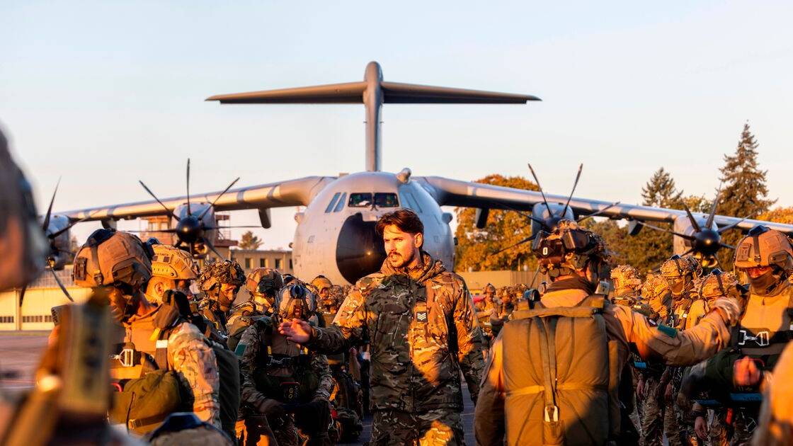 British and French troops join forces to prepare for fight against enemy using drones in NATO exercise