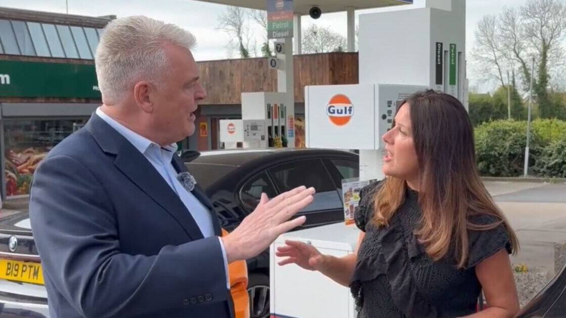 Lee Anderson called 'scumbag' at petrol stunt after 'messed up brains' jibe