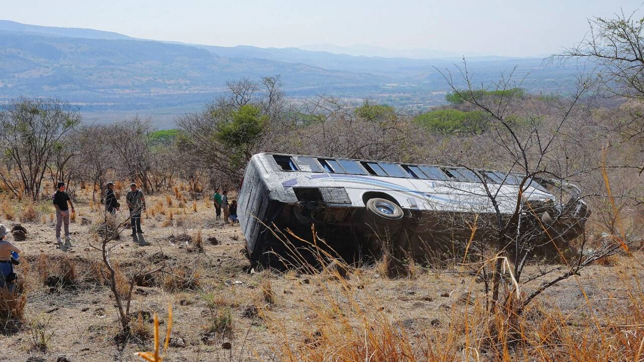 At least 11 killed and dozens injured as tourist bus flips after skidding off road in Mexico