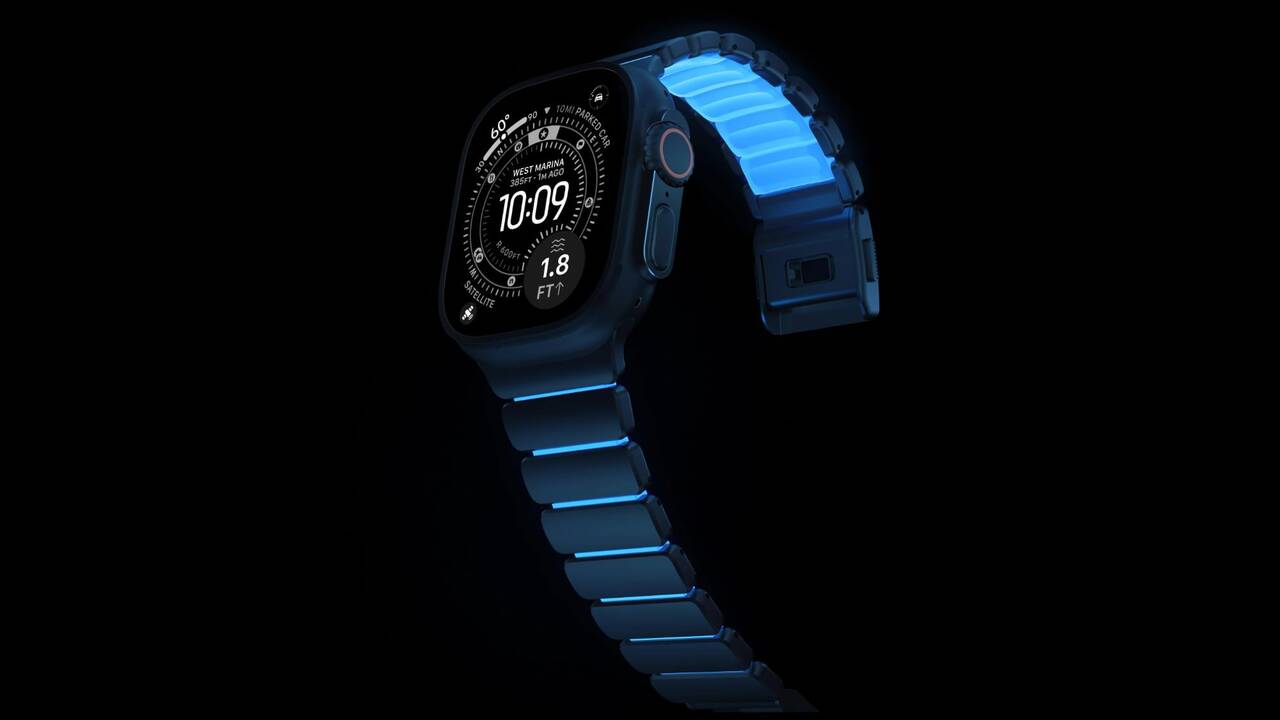 Nomad Launches Hybrid Titanium Apple Watch Band in New 'Icy Blue Glow' Color