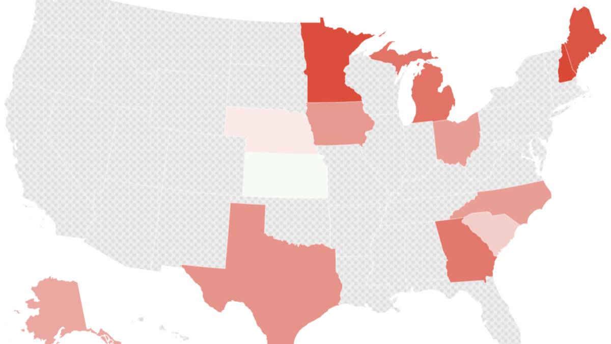 Map&mdash;Trump approval rating in each Senate swing stat 4 weeks before midterm