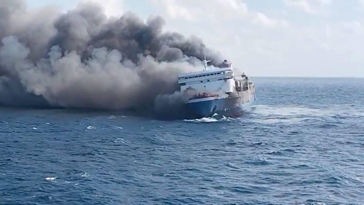 Five dead and dozens missing after horror inferno on ferry carrying 250 people