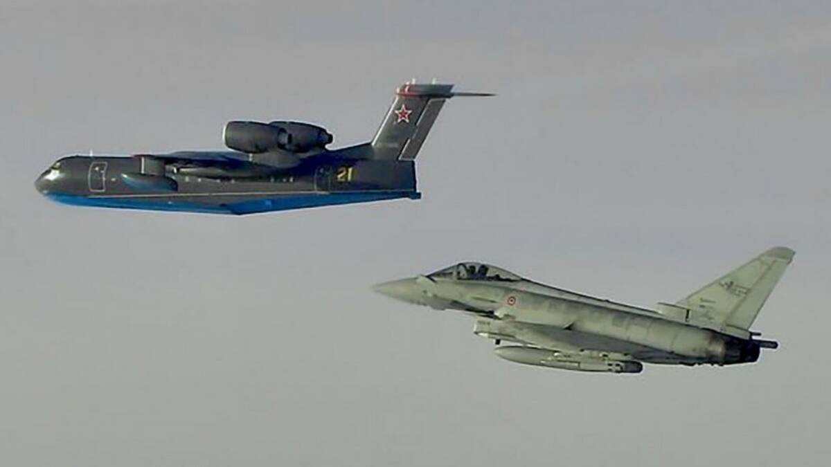 Italian Eurofighter Aircraft Intercept Russian Navy Be-200 Amphibious Aircraft Over the Baltic Sea