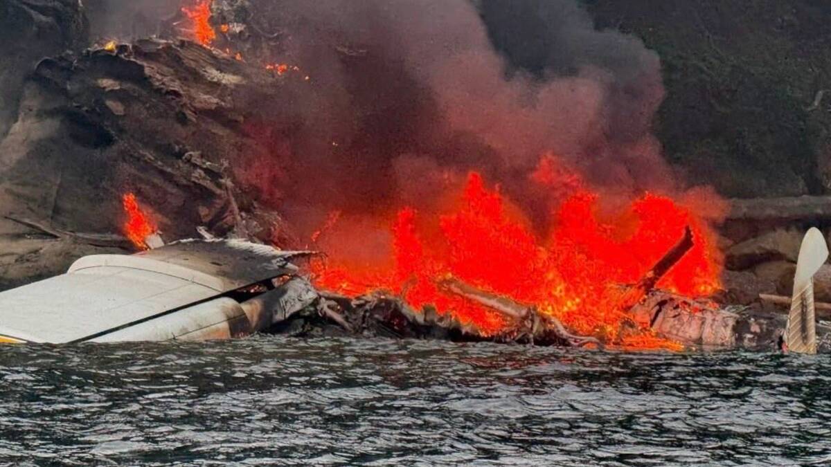 Seaplane with 11 people onboard crashes in fiery blaze off island in Washington state