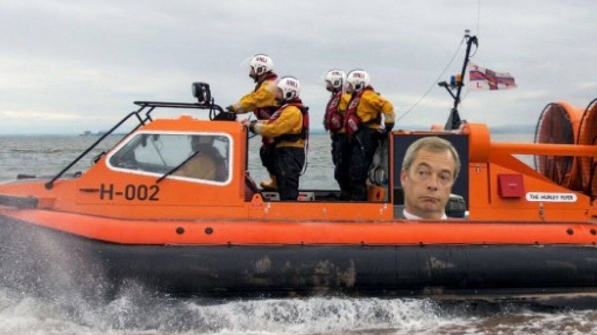 RNLI fundraiser for 'Flying Farage' hovercraft jumps &pound;5,000 after far-right thugs attack hero volunteers
